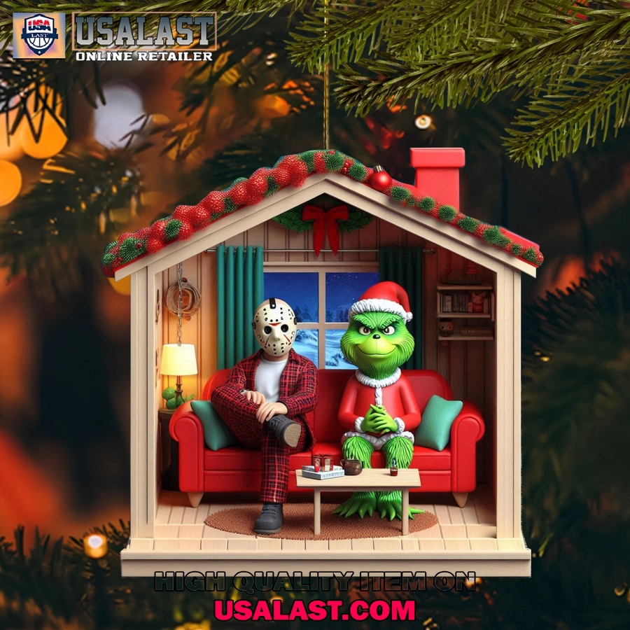Grinch and Jason Voorhees' Cozy Christmas Ornament