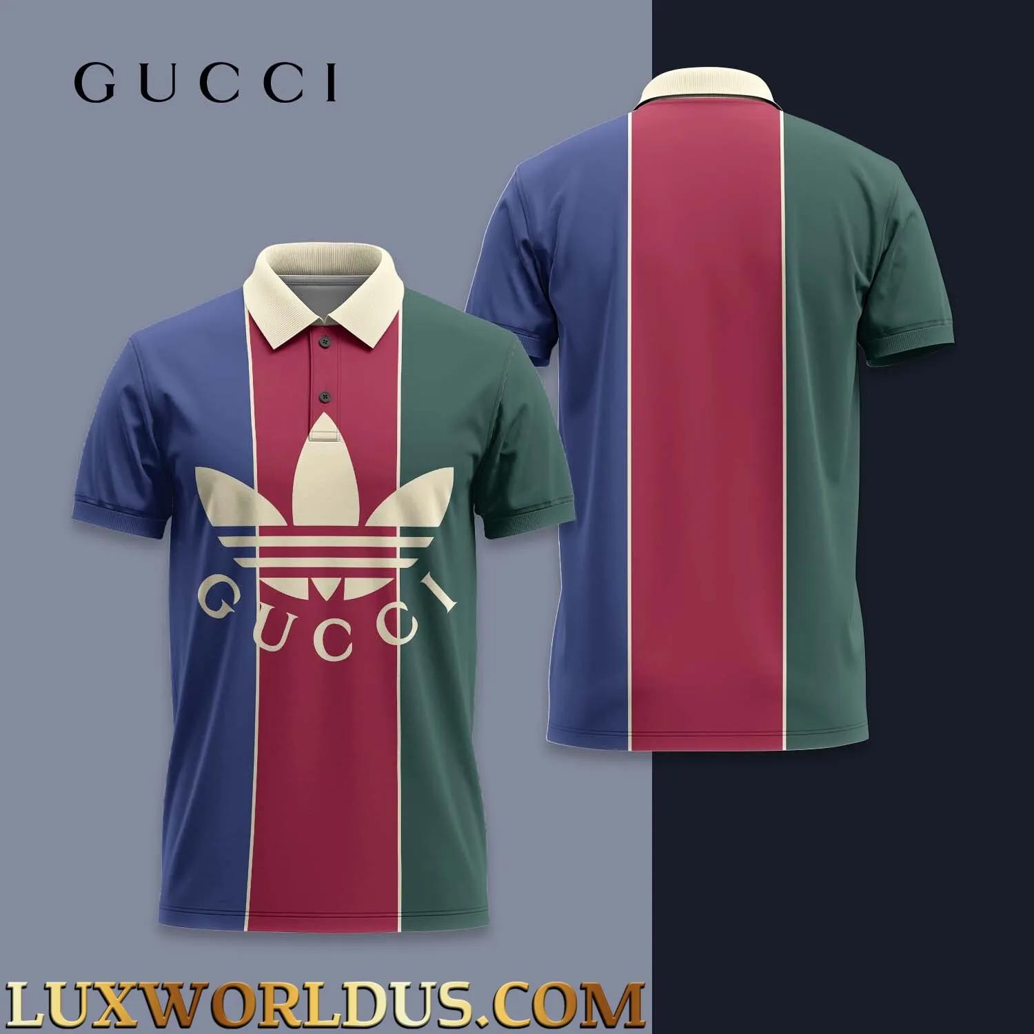 Gucci & Adidas Collaboration Polo in Bold Stripes