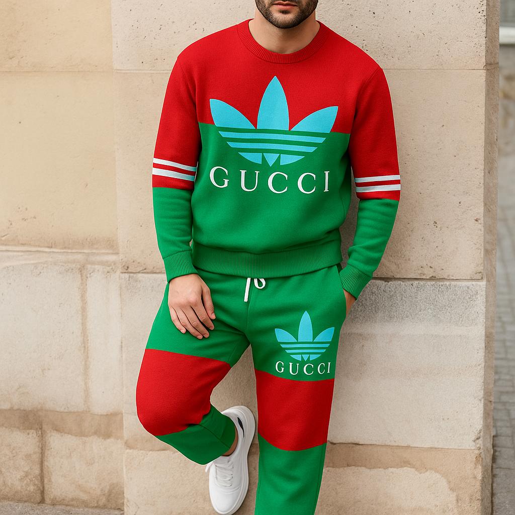 Gucci and Adidas Sweater And Pants Set Bold & Chic