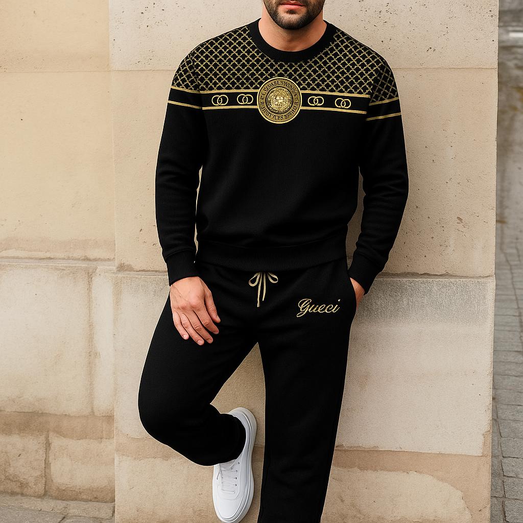 Gucci Black & Gold Sweater And Pants Set | Luxury Statement Piece