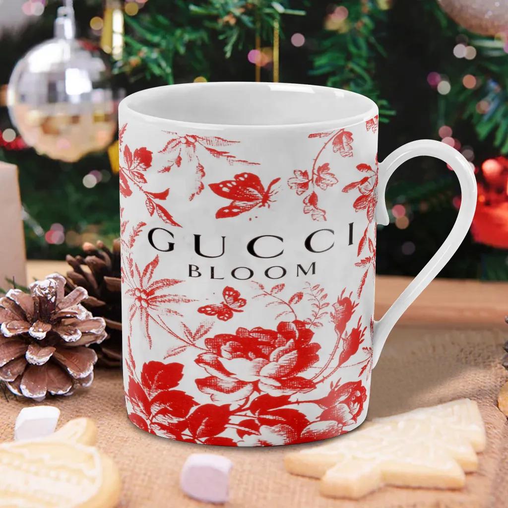Gucci Bloom Floral Mug in Red and White