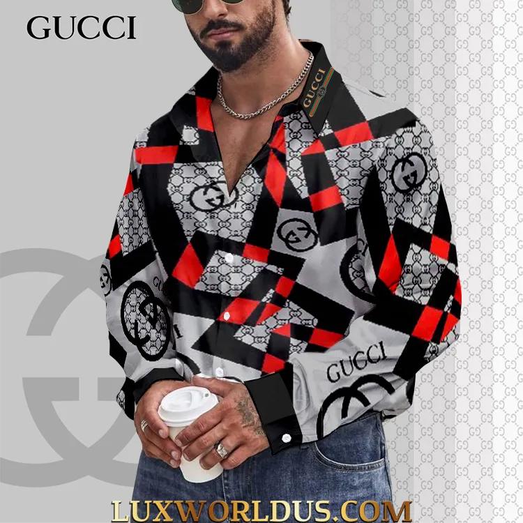 Gucci Bold Checkered Silk Shirt