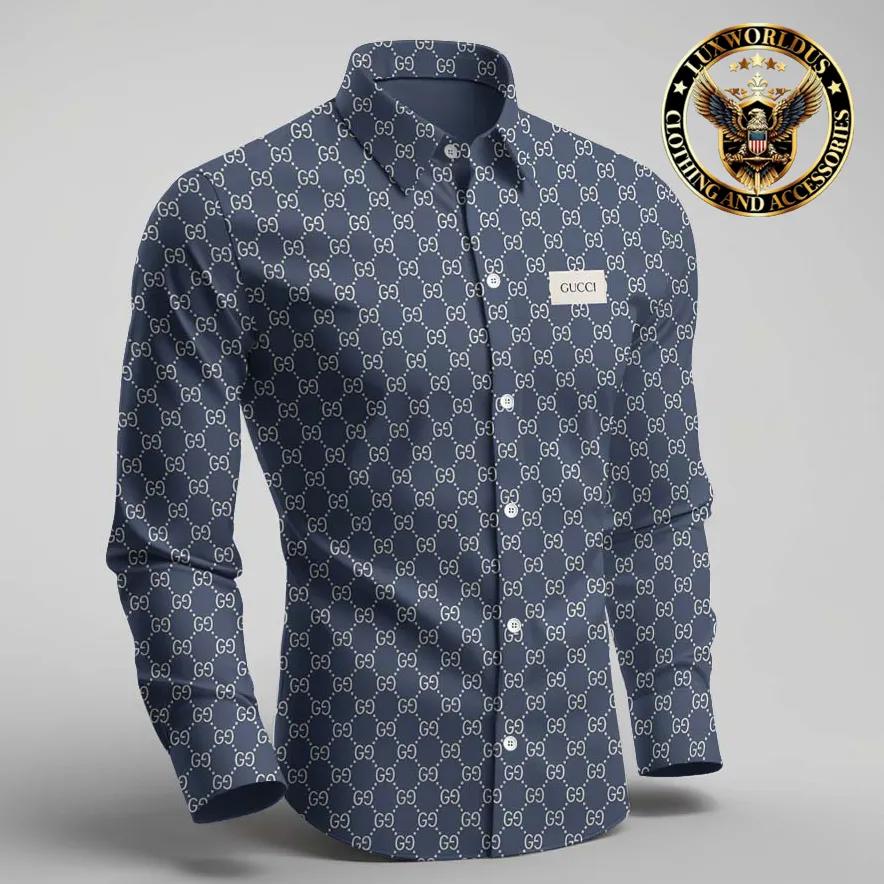 Gucci Bold GG Pattern Button-Down Shirt