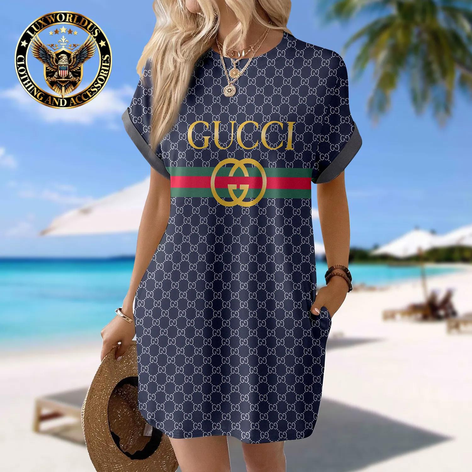 Gucci Chic Sleeve Pocket Dress for Summer