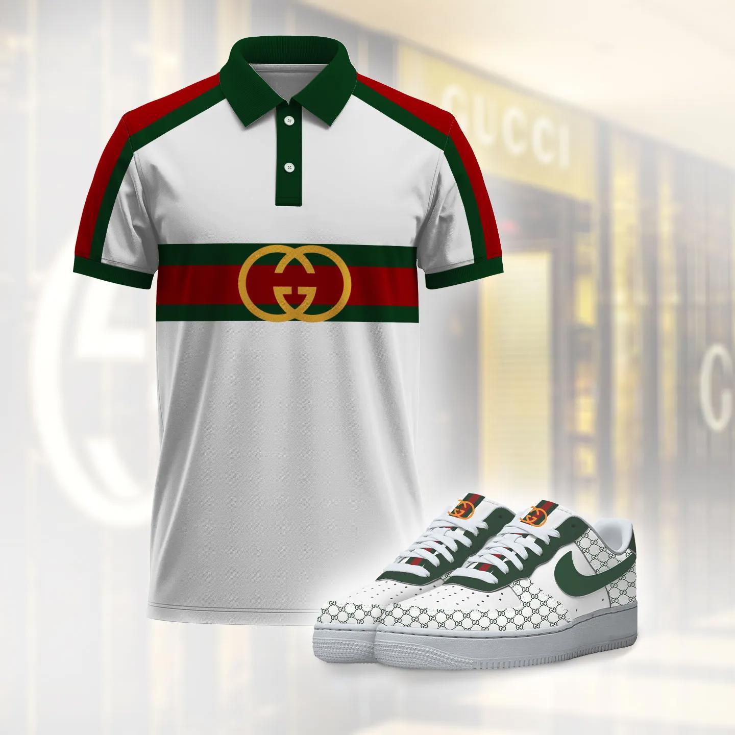 Gucci Classic Polo + Air Force Sneaker Matchup