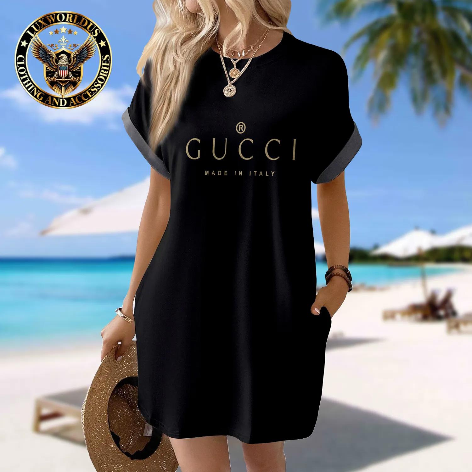 Gucci Classic Sleeve Pocket Dress in Black and Bold Statement