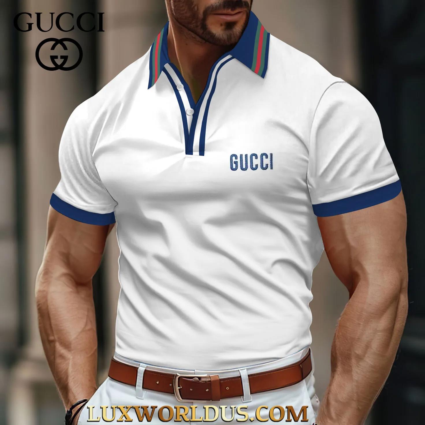 Gucci Classic White Polo with Bold Stripes