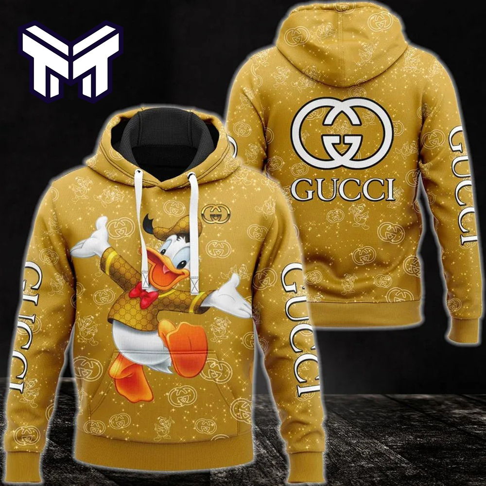 Gucci Donald Duck Hoodie 3D Gold Statement Luxe Edition