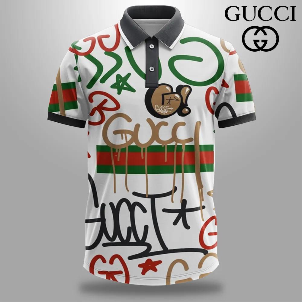 Gucci Drip Graffiti Polo Shirt