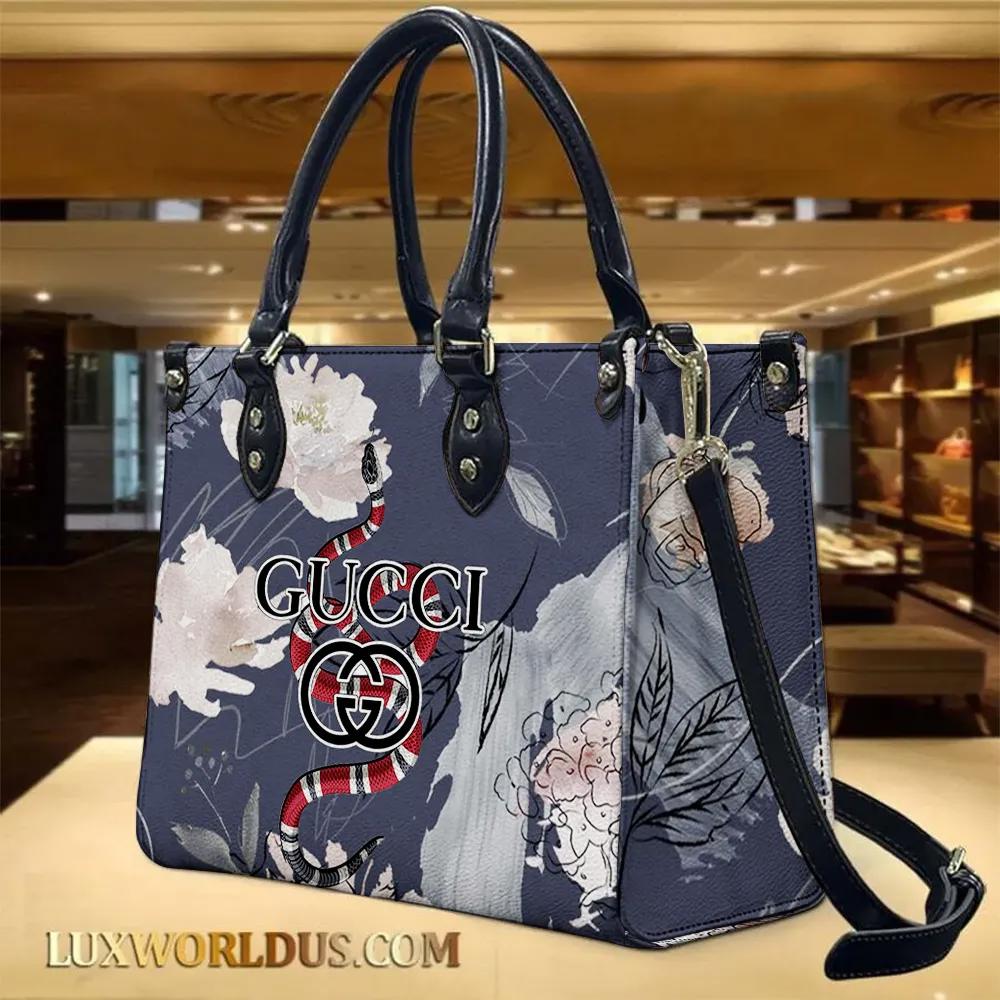 Gucci Floral Snakeskin Satchel Statement Bag