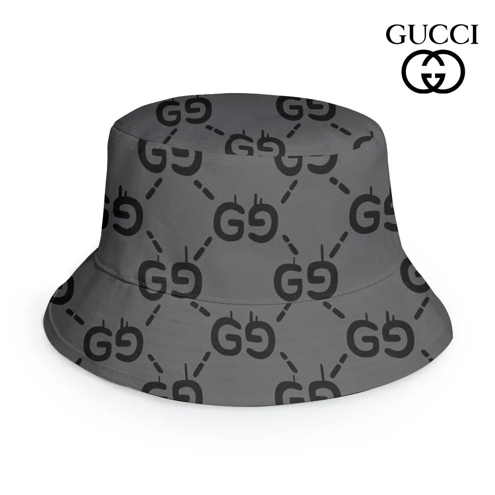 GUCCI Gray Monogram Bucket Hat