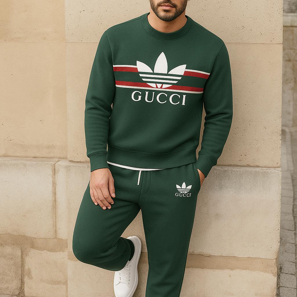 Gucci Green Logo Sweater And Pants Set – Modern Iconic Style