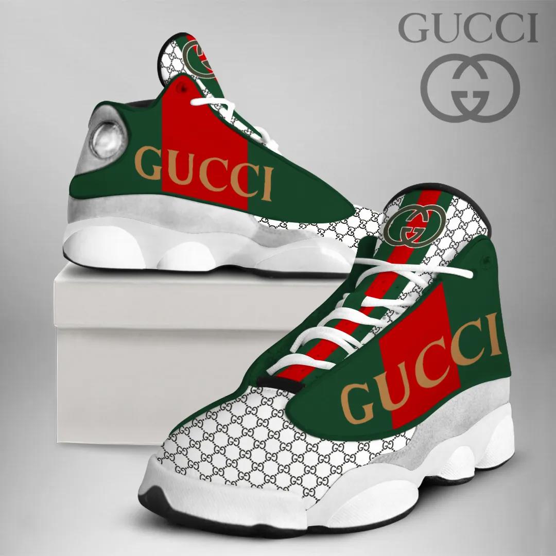 Gucci Green & Red Jordan 13 Sneaker Luxury Statement Shoes