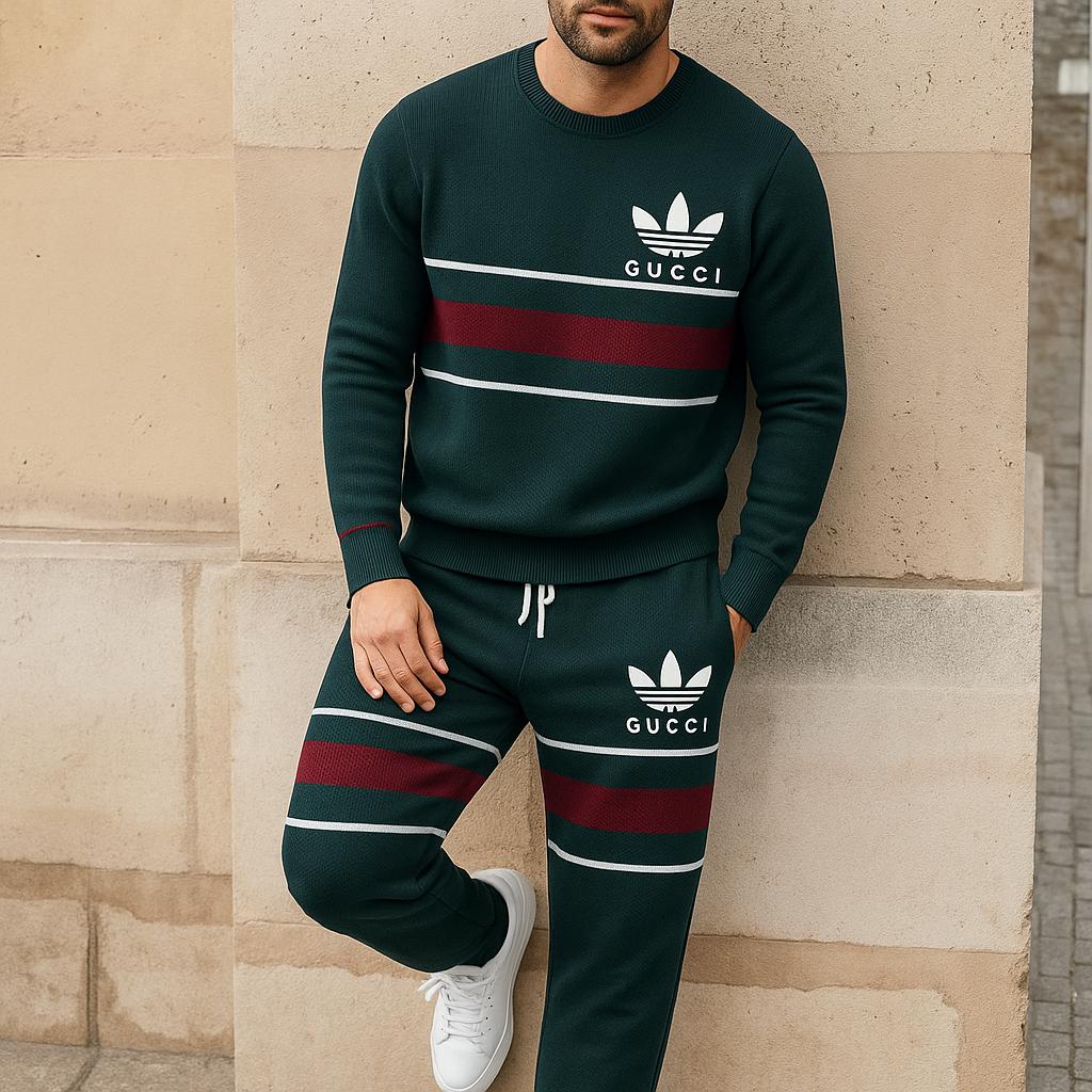 Gucci Green Striped Sweater And Pants Set - Modern Lifestyle Edition