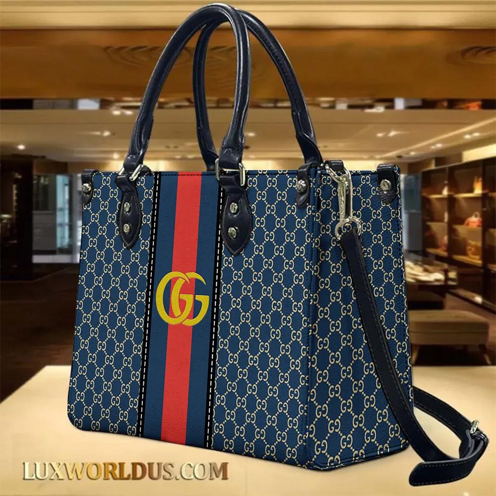 Gucci Iconic Blue Striped GG Supreme Tote
