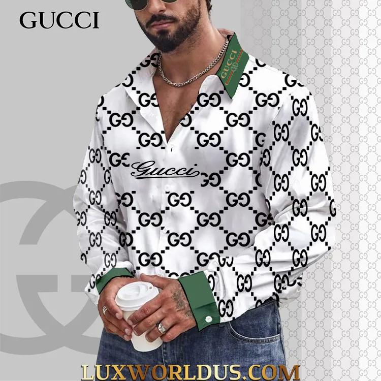 Gucci Iconic Diamond Pattern Button-Up Shirt