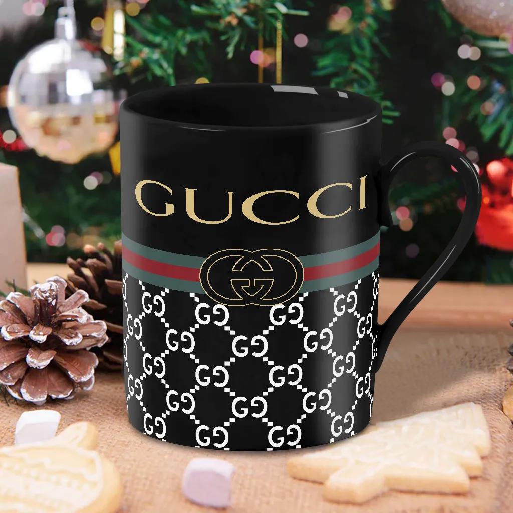 Gucci Iconic GG Logo Mug in Black and Gold