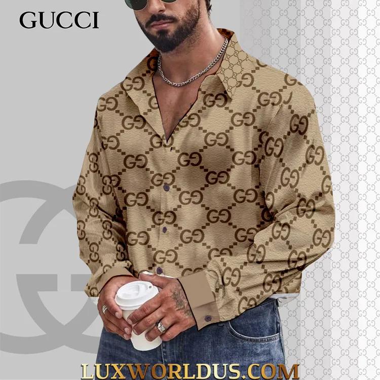 Gucci Iconic GG Monogram Shirt Beige Statement Piece