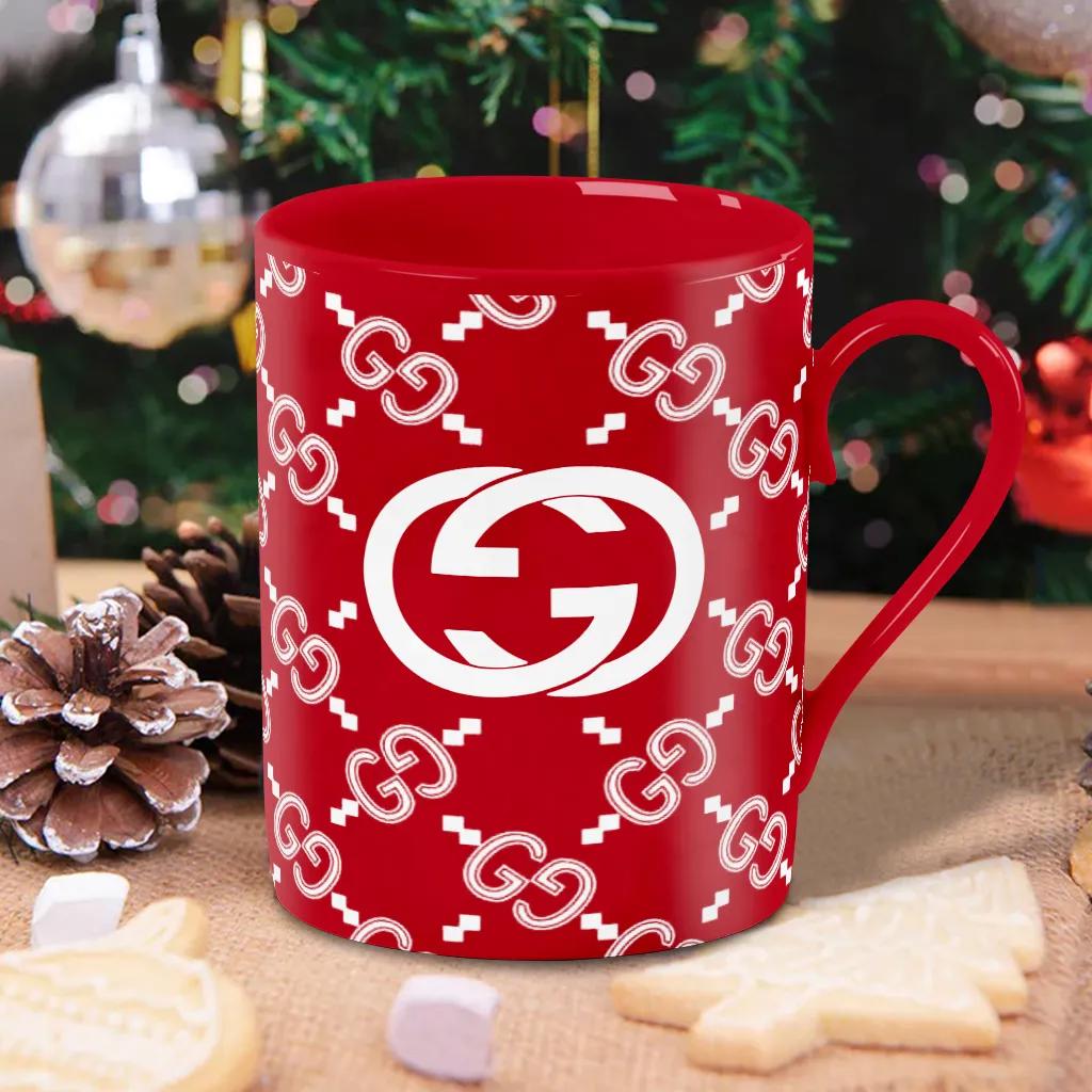 Gucci Iconic GG Pattern Mug Red