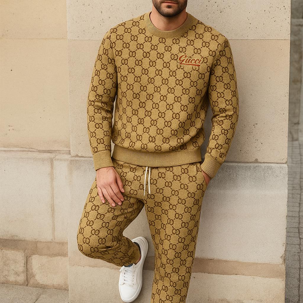 Gucci Iconic GG Pattern Sweater And Pants Set – Modern Comfort and Luxury