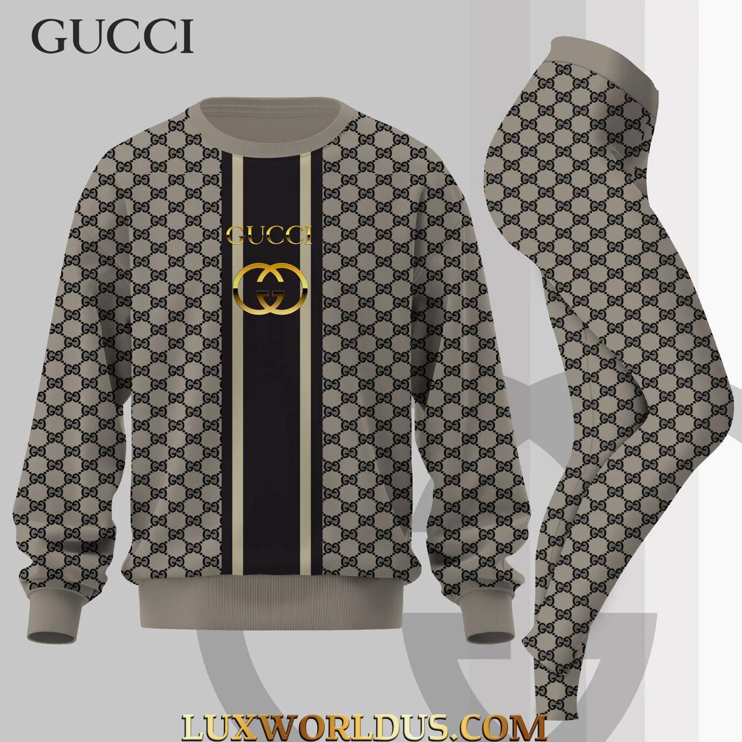 Gucci Iconic GG Pattern Sweatshirt & Leggings Set | Luxury Statement Wear