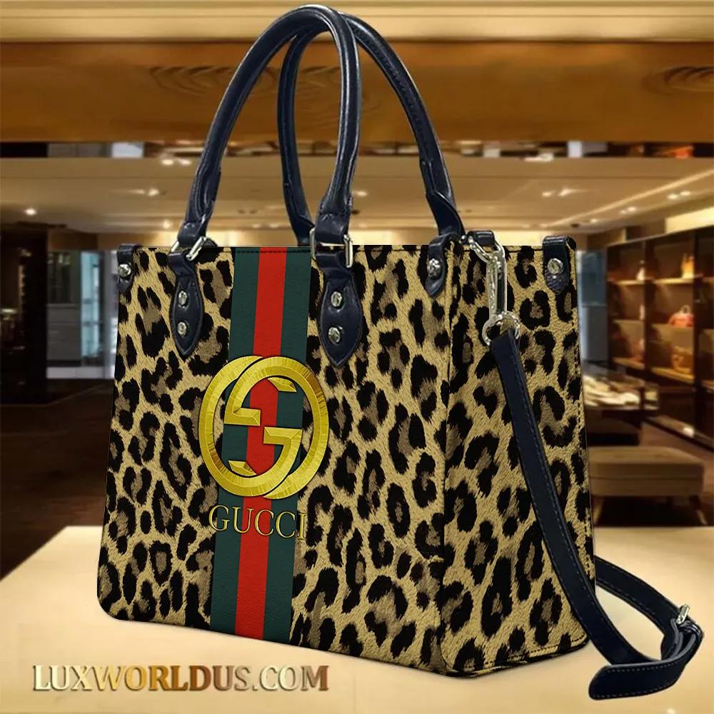 Gucci Iconic Leopard Print Handcrafted Statement Tote