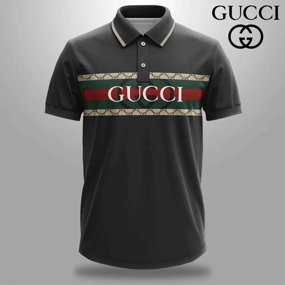 Gucci Iconic Polo in Premium Monogram Stripe