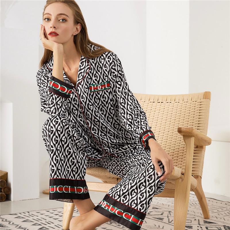 Gucci Iconic Print Silk Pajama Set