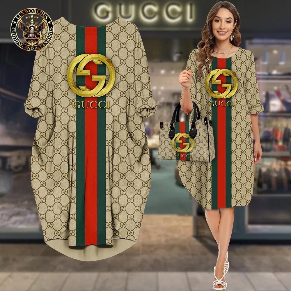 Gucci Iconic Sleeve Pocket Dress with Statement Monogram