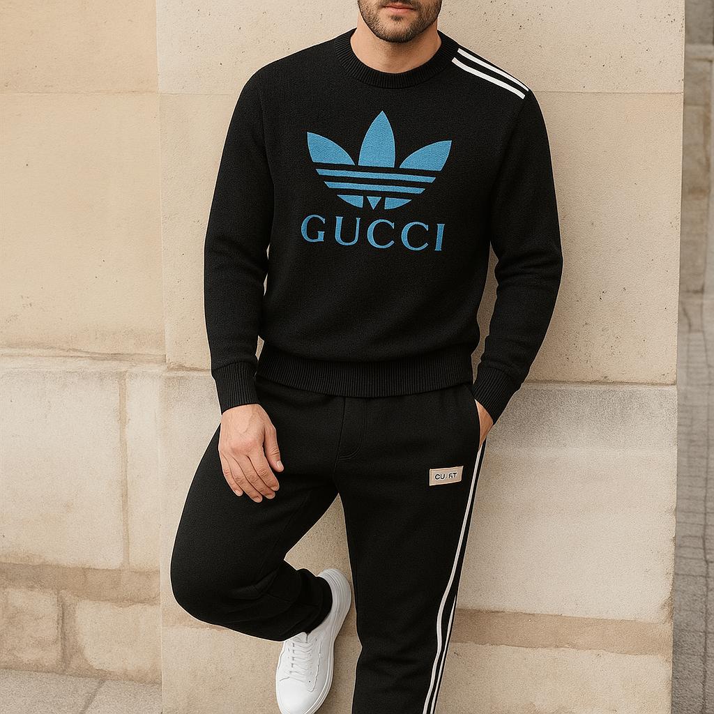 Gucci Iconic Sweater And Pants Set Black Minimalist Style
