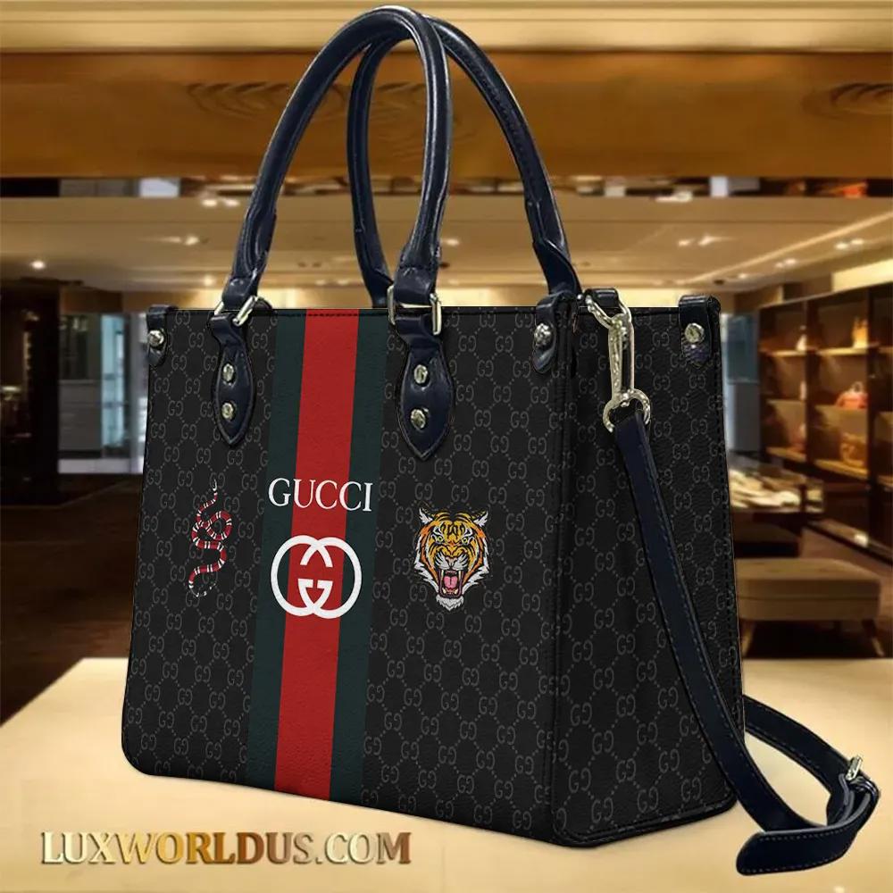 Gucci Iconic Tote with Bold Embroideries and Chic Stripes