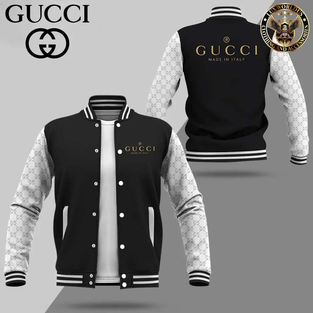 Gucci Iconic Varsity Jacket in Black and White