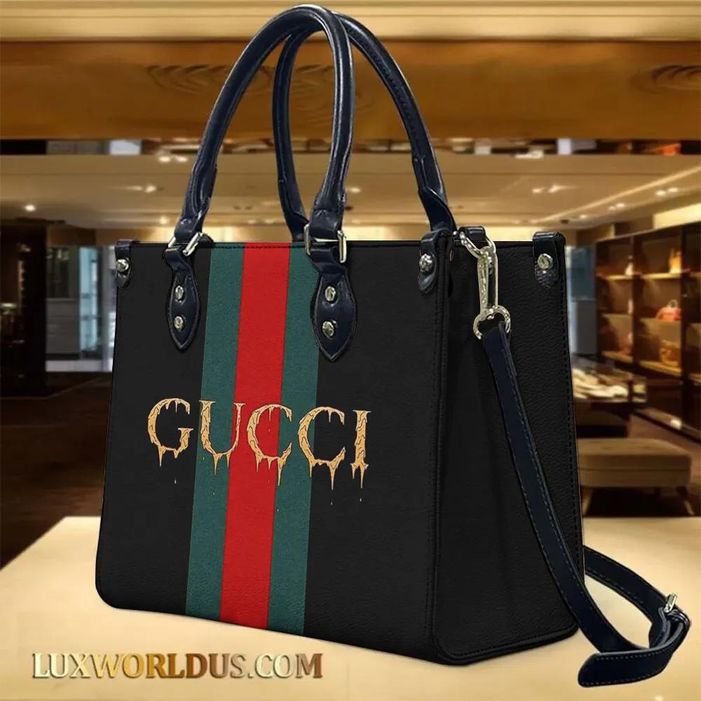 Gucci Iconic Web Stripe Tote in Black and Red