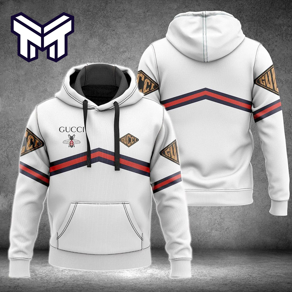 Gucci Iconic White Hoodie 3D Modern Luxury Lifestyle Ad