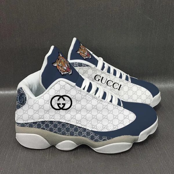 Gucci Jordan 13 Sneaker with Tiger Motif and Iconic GG Pattern