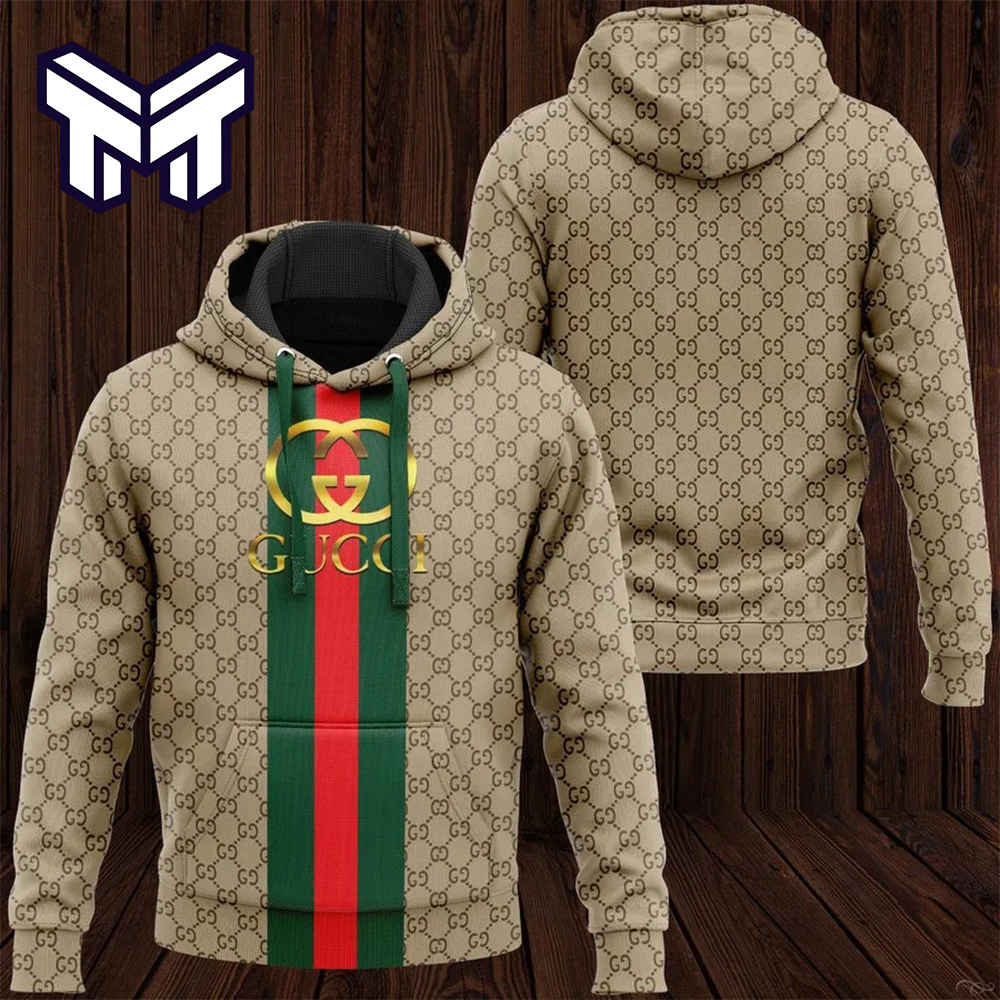 Gucci Luxe Beige Hoodie 3D Minimalist Chic