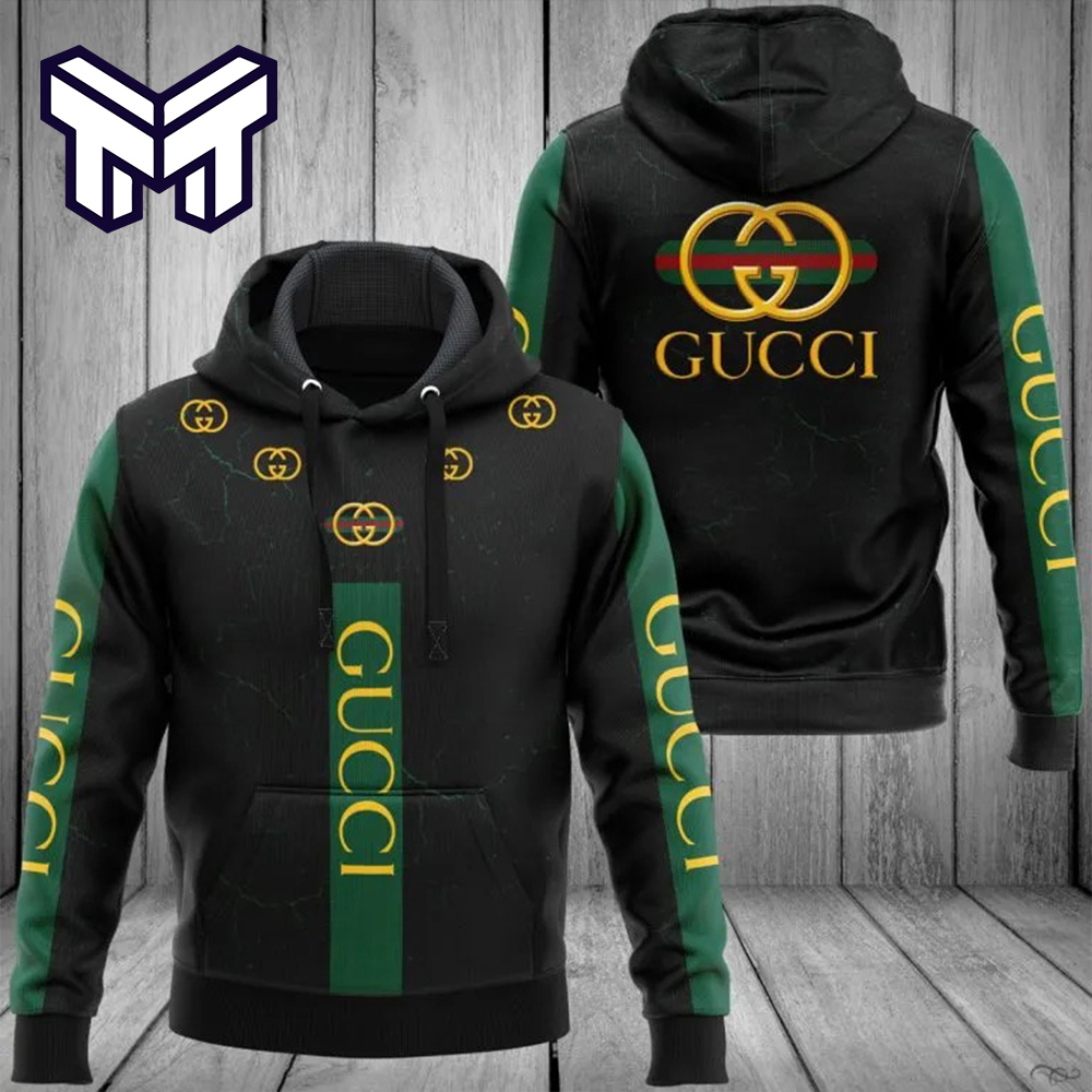 Gucci Luxe Black/Green Hoodie 3D