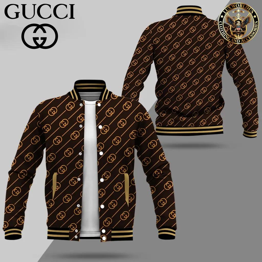 Gucci Luxe Brown and Gold Varsity Jacket