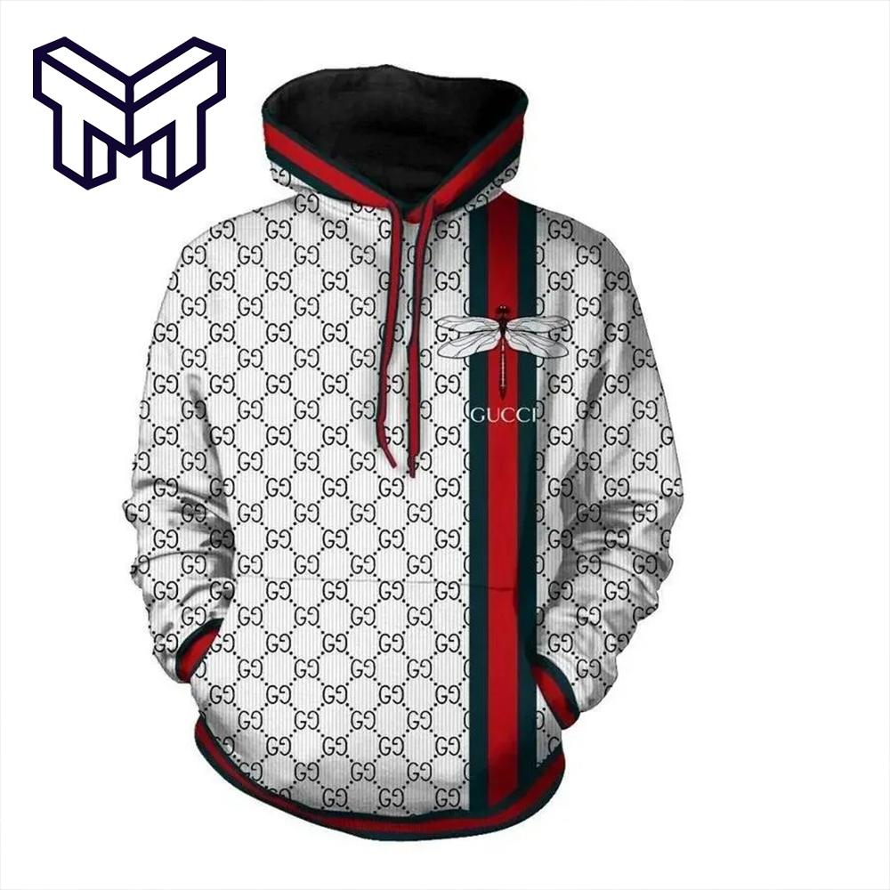 Gucci Luxe Monogram Hoodie 3D White and Black