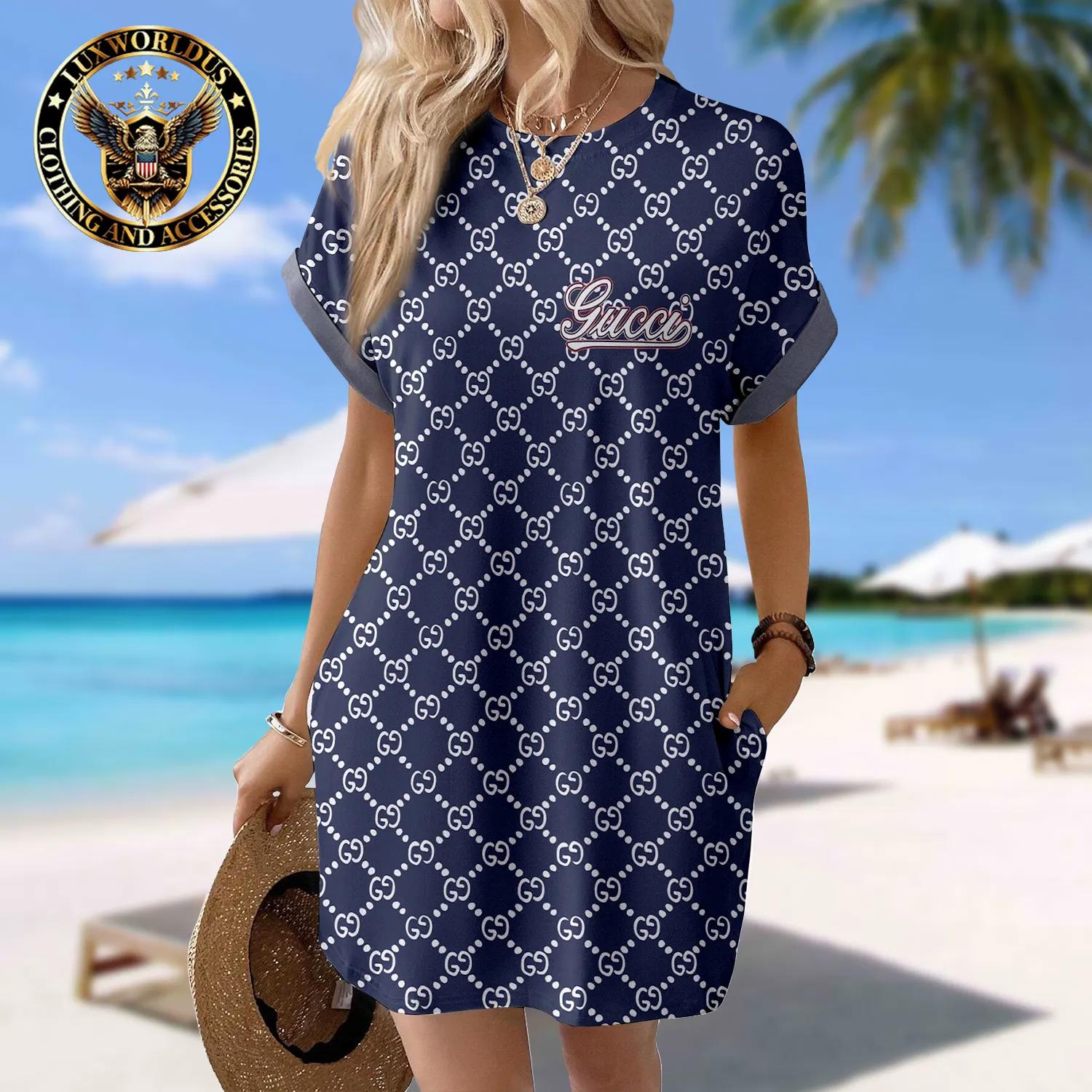 Gucci Luxe Navy Pocket Dress