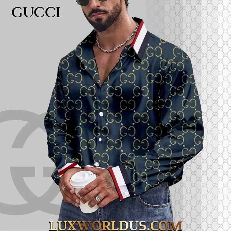 Gucci Luxe Statement Shirt Navy Monogram