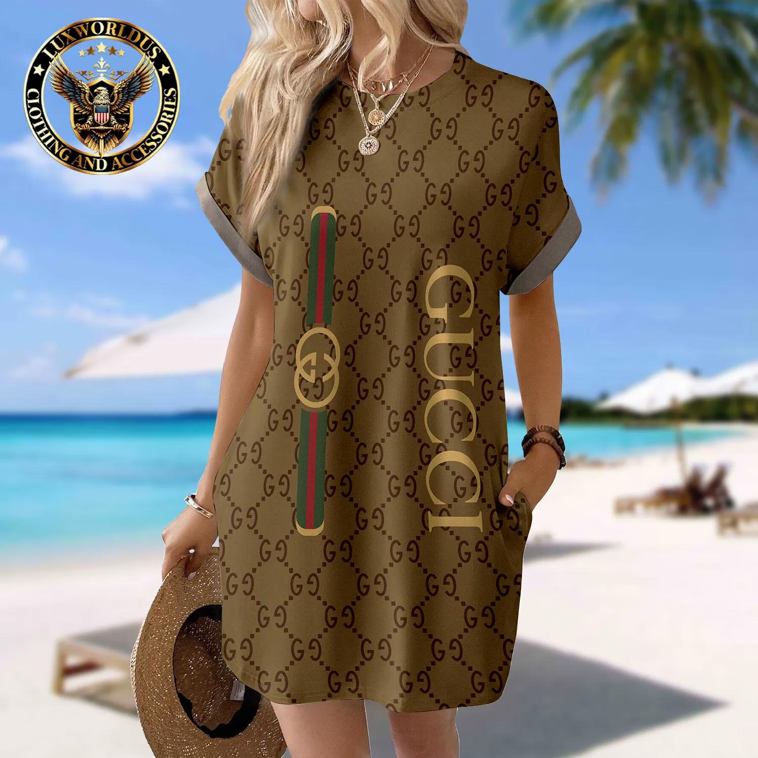 Gucci Luxe Statement Sleeve Pocket Dress