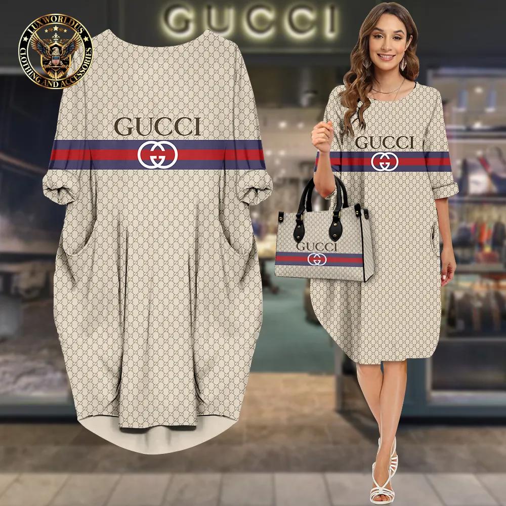 Gucci Luxurious Statement Sleeve Pocket Dress