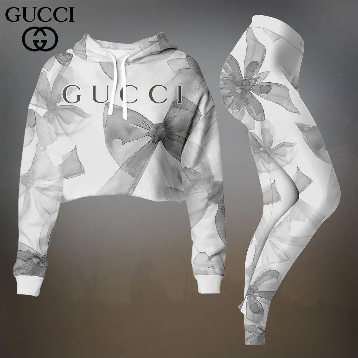 Gucci Luxury Iconic Bow Cropped Hoodie