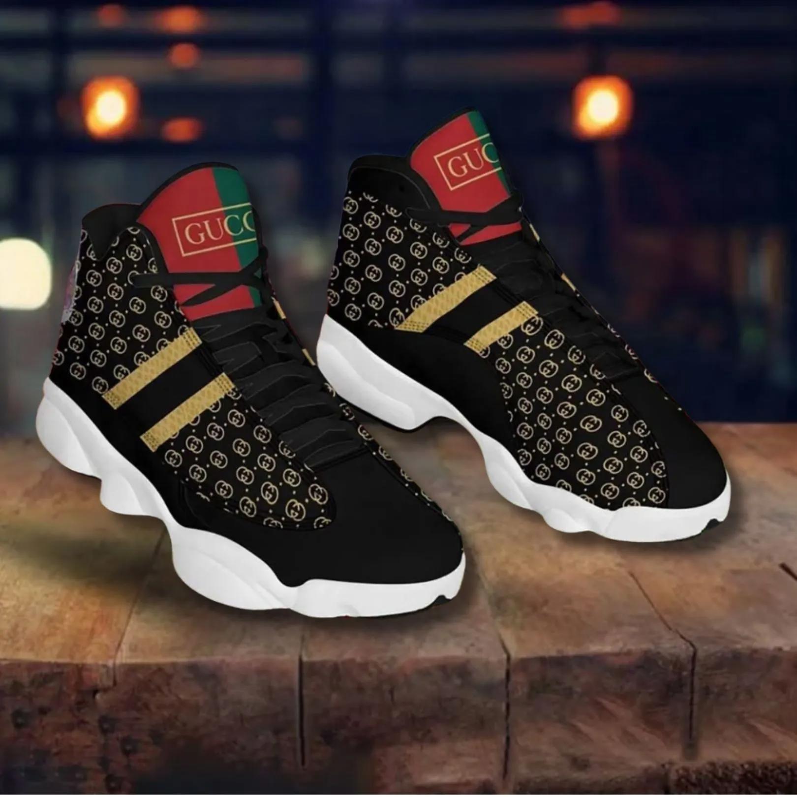 Gucci Luxury Statement Jordan 13 Sneaker with Bold Monogram and Stylish Sole