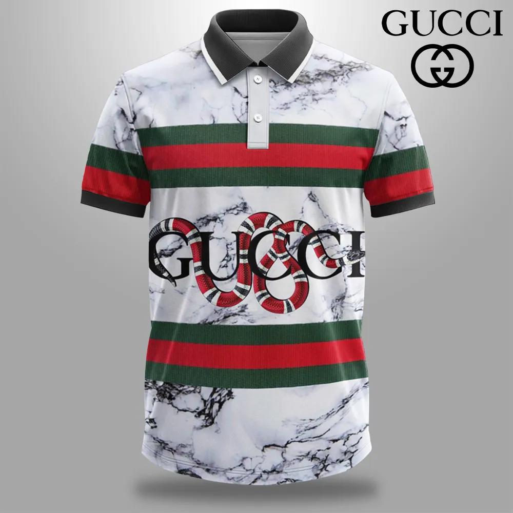Gucci Marble Print Polo Shirt