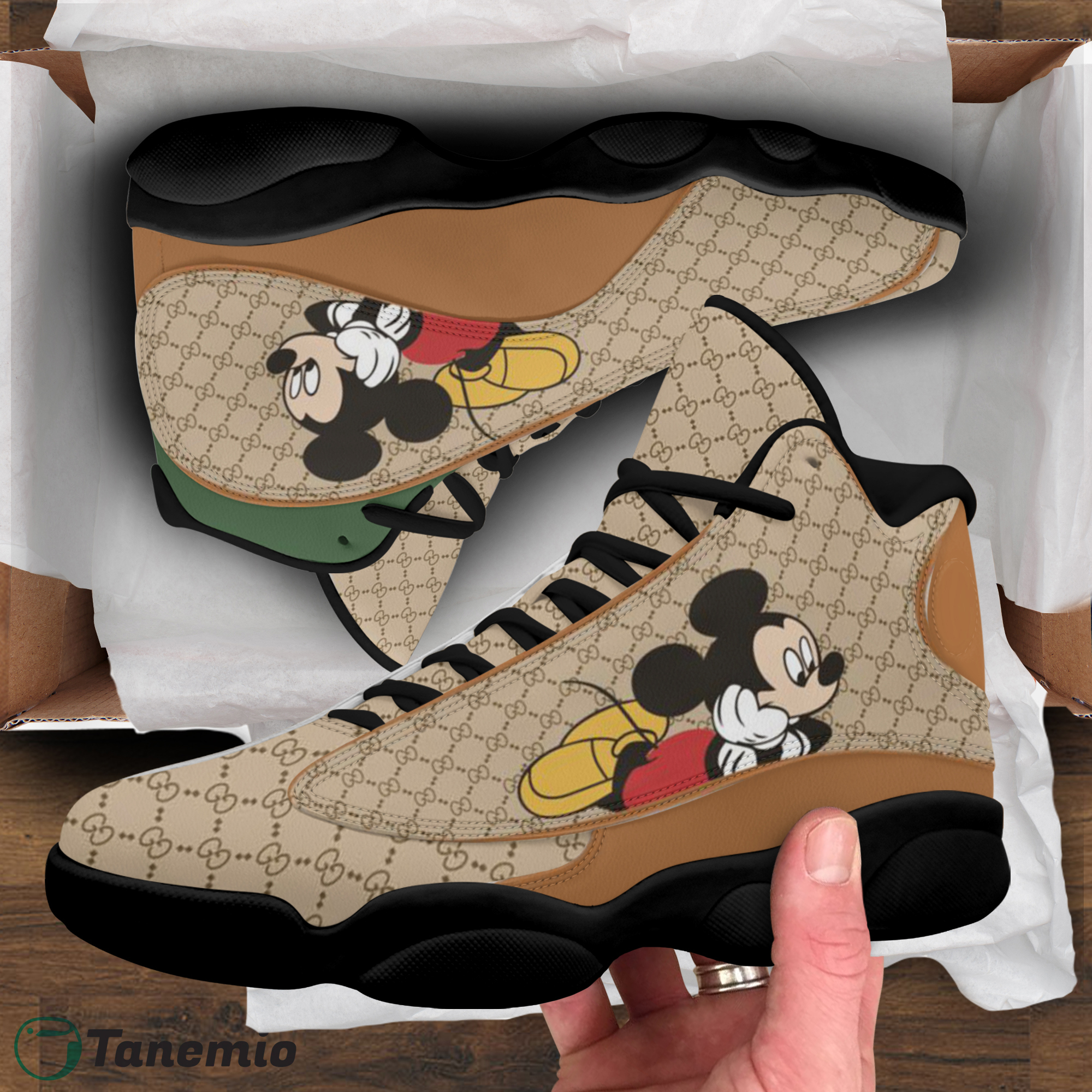 Gucci Mickey Mouse Jordan 13 Sneaker Luxury Statement Shoes