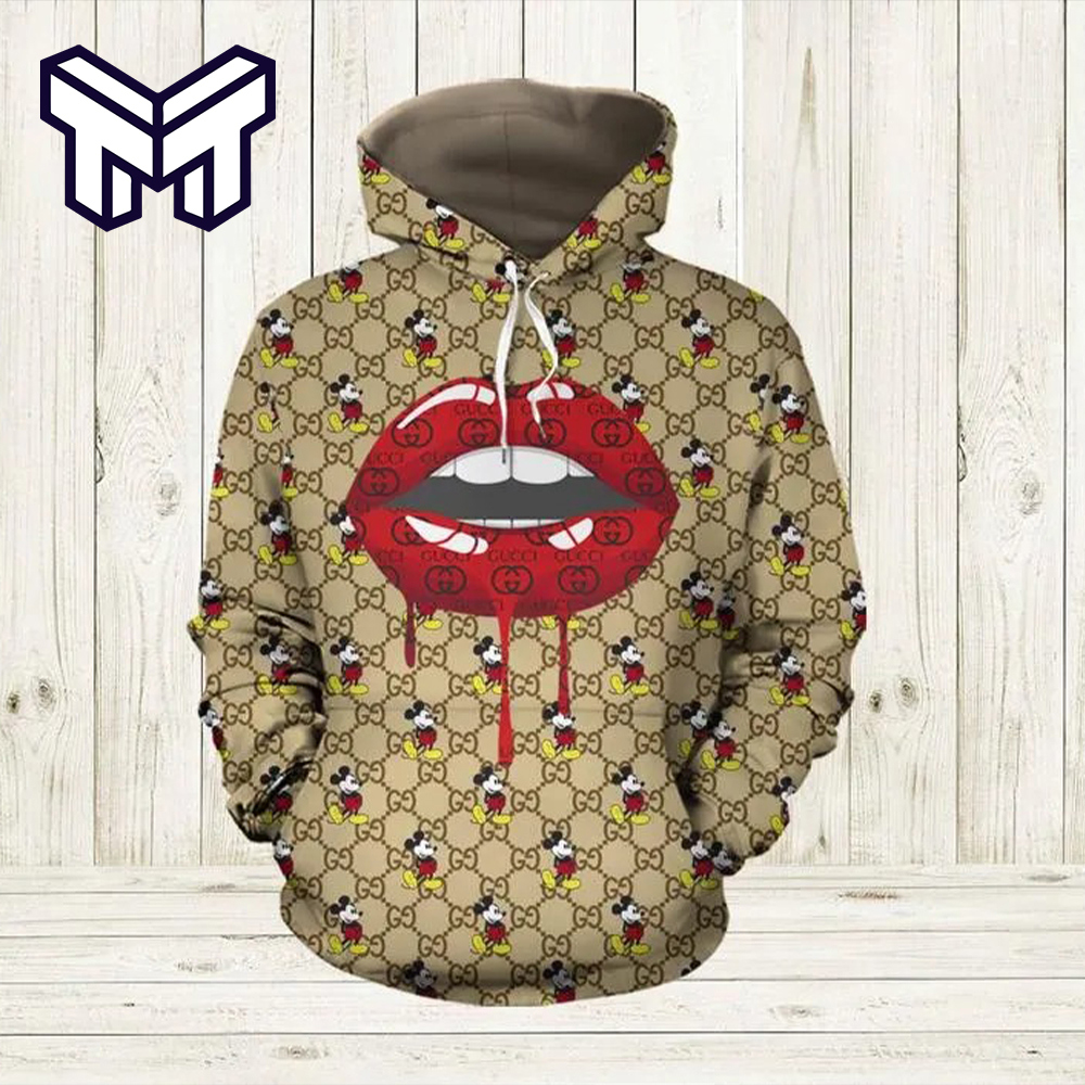 Gucci & Mickey Mouse Luxury Hoodie 3D Print Tan Edition