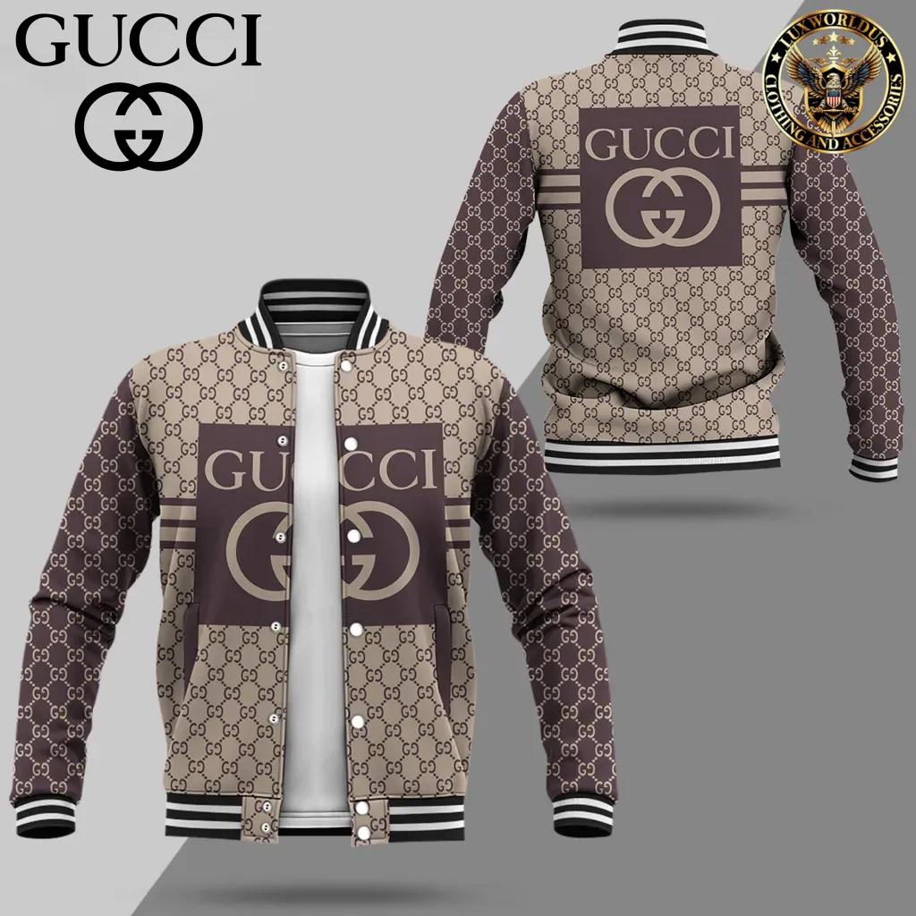 Gucci Monogram Varsity Jacket Brown Luxury Statement Piece