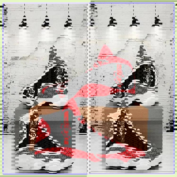 Gucci Patterned High-Top Jordan 13 Sneaker